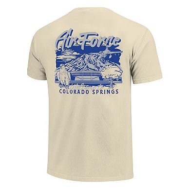 Men's Image One Natural Air Force Falcons Comfort Colors Hand-Drawn Campus Stack T-Shirt