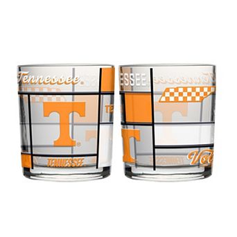 Logo Brands Tennessee Volunteers 12oz. Quilted Stained Two-Pack Rocks Glass Set