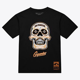 Women's Mitchell & Ness Black San Francisco Giants Sugar Skull Boxy T-Shirt