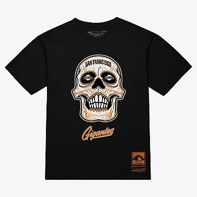 Women's Mitchell & Ness Black San Francisco Giants Sugar Skull Boxy T-Shirt