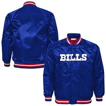 Youth Mitchell & Ness Royal Buffalo Bills Lightweight Full-Snap Satin Jacket