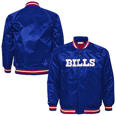 Youth Mitchell & Ness Royal Buffalo Bills Lightweight Full-Snap Satin Jacket