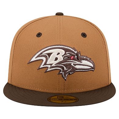 Men's New Era Light Brown/Dark Brown Baltimore Ravens Two-Tone Walnut 59FIFTY Fitted Hat
