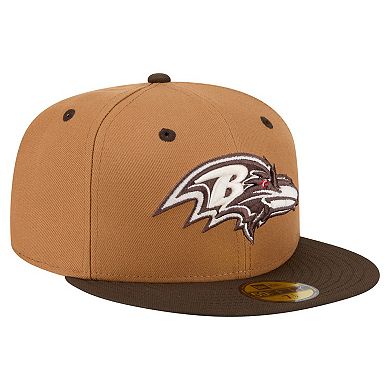 Men's New Era Light Brown/Dark Brown Baltimore Ravens Two-Tone Walnut 59FIFTY Fitted Hat