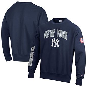 Men's Champion Navy New York Yankees Reverse Weave Chenille Sweatshirt