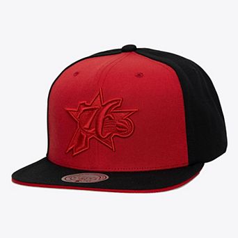 Men's Mitchell & Ness Red/Black Philadelphia 76ers Color Pop Snapback Hat