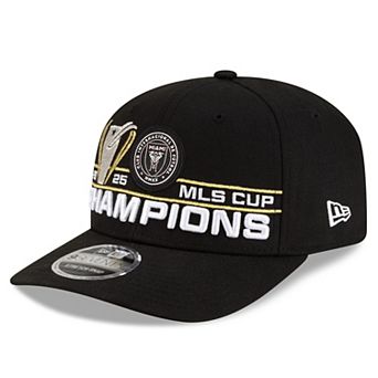 Men's New Era Black Inter Miami CF 2025 MLS Cup Champions Locker Room 9SEVENTY Adjustable Hat