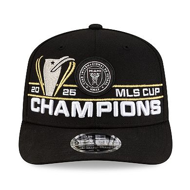 Men's New Era Black Inter Miami CF 2025 MLS Cup Champions Locker Room 9SEVENTY Adjustable Hat