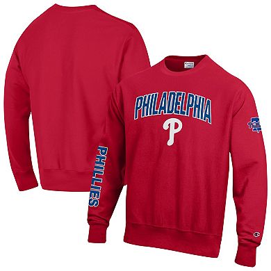 Men's Champion Scarlet Philadelphia Phillies Reverse Weave Chenille Sweatshirt
