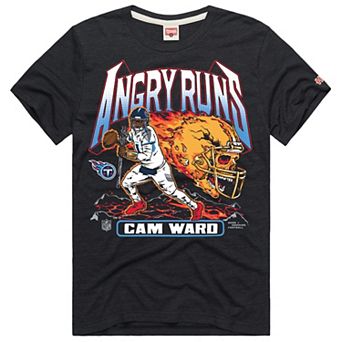 Unisex Homage Cameron Ward Charcoal Tennessee Titans Angry Runs Player Graphic Tri-Blend T-Shirt