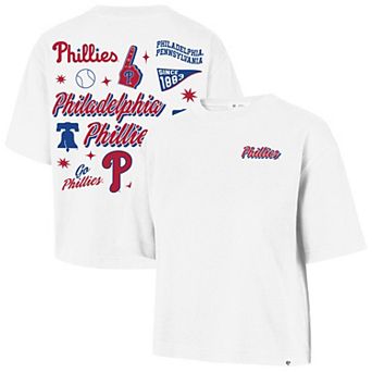 Women's '47 White Philadelphia Phillies Collage Script Reed City T-Shirt