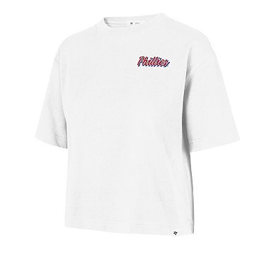 Women's '47 White Philadelphia Phillies Collage Script Reed City T-Shirt