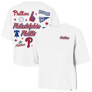 Women's '47 White Philadelphia Phillies Collage Script Reed City T-Shirt