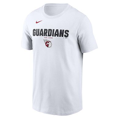 Men's Nike White Cleveland Guardians Bold Team Name T-Shirt