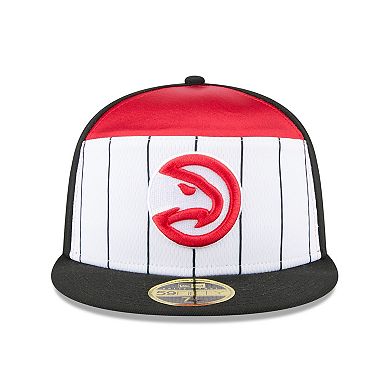 Men's New Era White/Black Atlanta Hawks 2025 NBA Tip Off Split Panel 59FIFTY Fitted Hat
