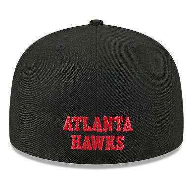 Men's New Era White/Black Atlanta Hawks 2025 NBA Tip Off Split Panel 59FIFTY Fitted Hat