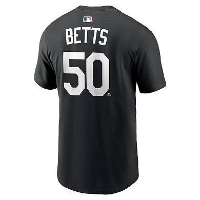 Men's Nike Mookie Betts Black Los Angeles Dodgers Name & Number T-Shirt
