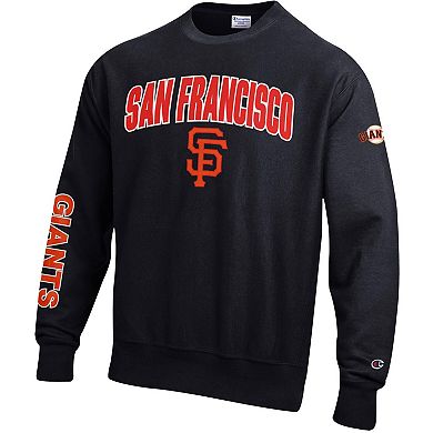Men's Champion Black San Francisco Giants Reverse Weave Chenille Sweatshirt