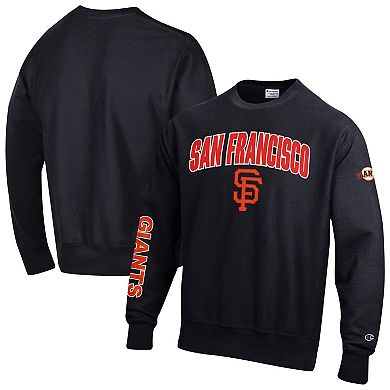 Men's Champion Black San Francisco Giants Reverse Weave Chenille Sweatshirt