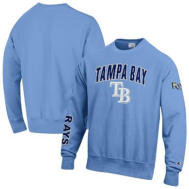 Men's Champion Light Blue Tampa Bay Rays Reverse Weave Chenille Sweatshirt
