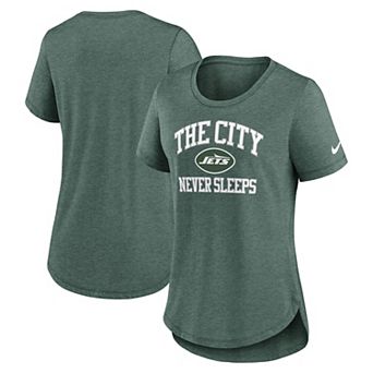 Women's Nike Heather Green New York Jets The City Never Sleeps Tri-Blend T-Shirt