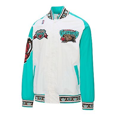 Men's Mitchell & Ness White Vancouver Grizzlies 1995 Full-Snap Warm Up Jacket
