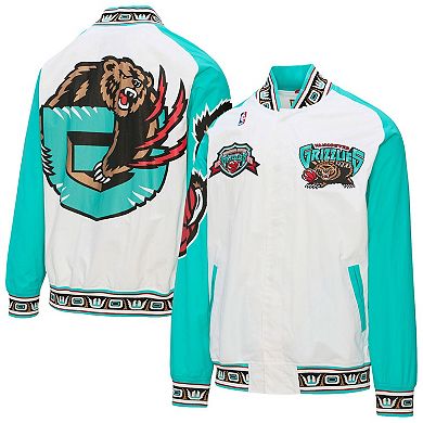 Men's Mitchell & Ness White Vancouver Grizzlies 1995 Full-Snap Warm Up Jacket