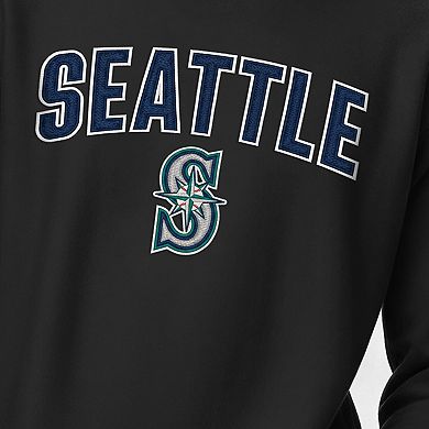 Men's Champion Black Seattle Mariners Reverse Weave Chenille Sweatshirt