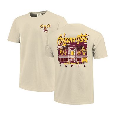 Men's Image One Natural Arizona State Sun Devils Comfort Colors Hand-Drawn Campus Stack T-Shirt
