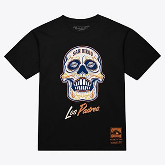 Women's Mitchell & Ness Black San Diego Padres Sugar Skull Boxy T-Shirt