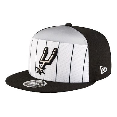 Youth New Era White/Black San Antonio Spurs 2025 NBA Tip Off Split Panel 9FIFTY Snapback Hat