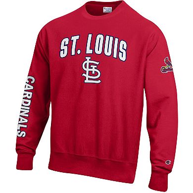 Men's Champion Scarlet St. Louis Cardinals Reverse Weave Chenille Sweatshirt