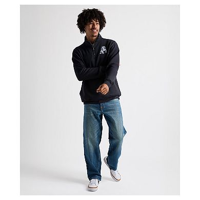 Men's Charles River x New England Patriots Navy Crosswind Quarter-Zip Pullover