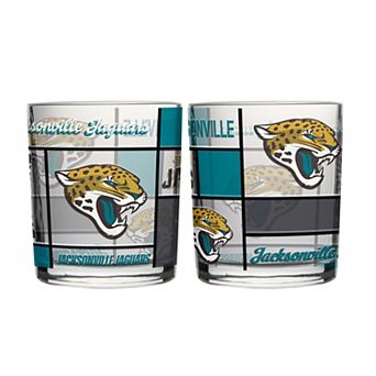 Logo Brands Jacksonville Jaguars 12oz. Quilted Stained Two-Pack Rocks Glass Set