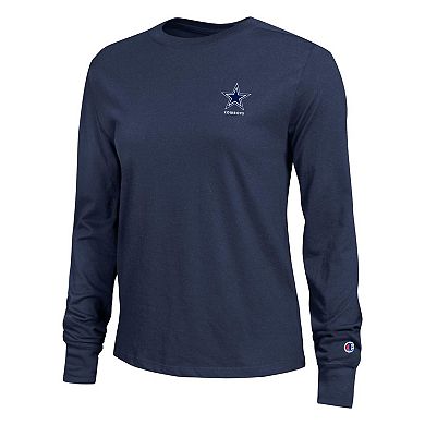 Women's Champion Navy Dallas Cowboys Core Long-Sleeve T-Shirt