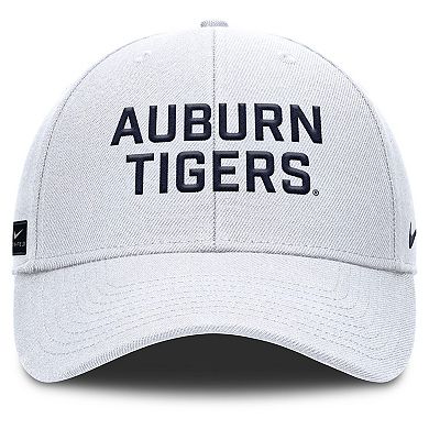 Men's Nike White Auburn Tigers 2025 Sideline Rise Practice Adjustable Hat