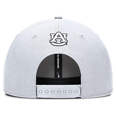 Men's Nike White Auburn Tigers 2025 Sideline Rise Practice Adjustable Hat