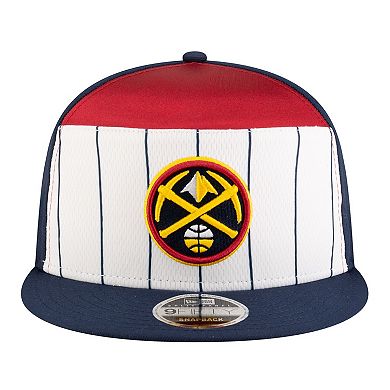 Youth New Era White/Navy Denver Nuggets 2025 NBA Tip Off Split Panel 9FIFTY Snapback Hat