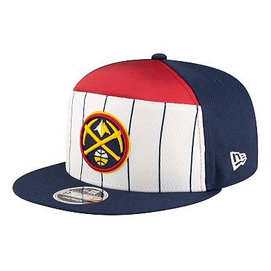 Youth New Era White/Navy Denver Nuggets 2025 NBA Tip Off Split Panel 9FIFTY Snapback Hat