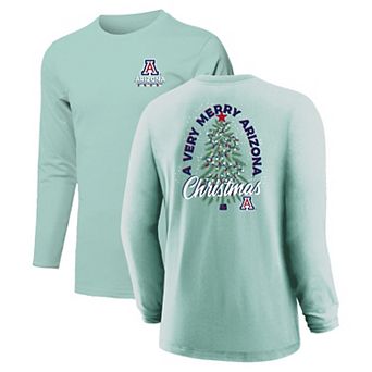 Youth Light Green Arizona Wildcats Merry Christmas Tree Long Sleeve T-Shirt