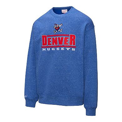 Men's Mitchell & Ness Royal Denver Nuggets Throw It Back Fleece Sweatshirt