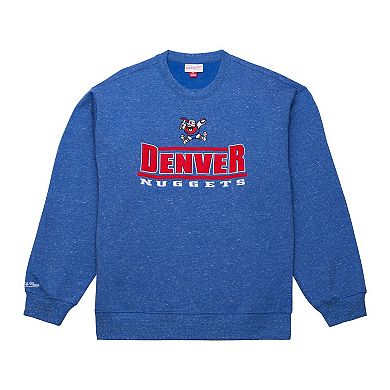 Men's Mitchell & Ness Royal Denver Nuggets Throw It Back Fleece Sweatshirt