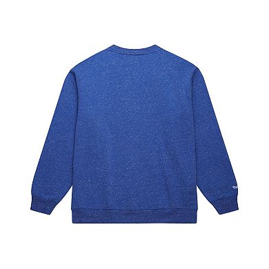 Men's Mitchell & Ness Navy Dallas Mavericks Throw It Back Fleece Sweatshirt