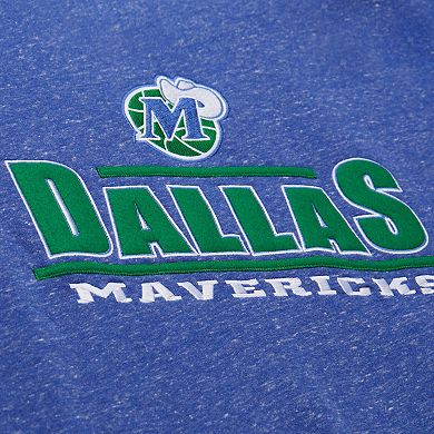 Men's Mitchell & Ness Navy Dallas Mavericks Throw It Back Fleece Sweatshirt