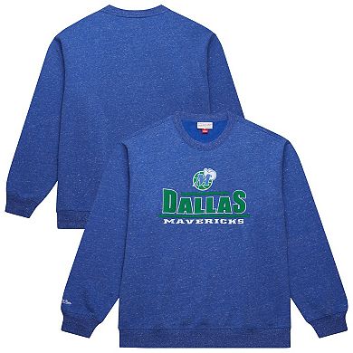 Men's Mitchell & Ness Navy Dallas Mavericks Throw It Back Fleece Sweatshirt