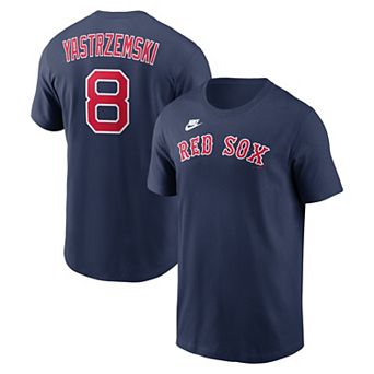 Men's Nike Carl Yastrzemski Navy Boston Red Sox Cooperstown Collection Name & Number T-Shirt