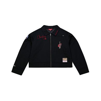 Women's Mitchell & Ness Black Cleveland Cavaliers Full-Zip Mechanic Jacket