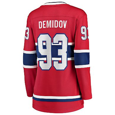 Women's Fanatics Ivan Demidov Red Montreal Canadiens Home Breakaway Player Jersey