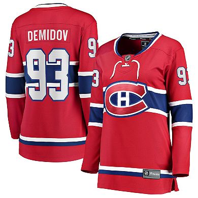 Women's Fanatics Ivan Demidov Red Montreal Canadiens Home Breakaway Player Jersey