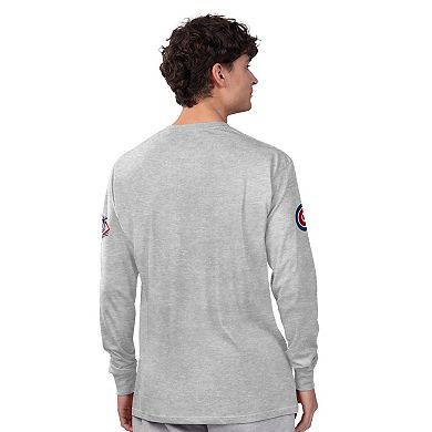 Men's Starter Heather Gray/Royal Chicago Cubs Two-Pack Long Sleeve & Short Sleeve T-Shirt Set